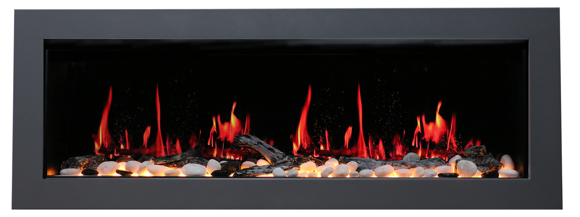 Litedeer Homes Latitude II 68" Smart Electric Fireplace with APP Driftwood Log & River Rock - ZEF68X