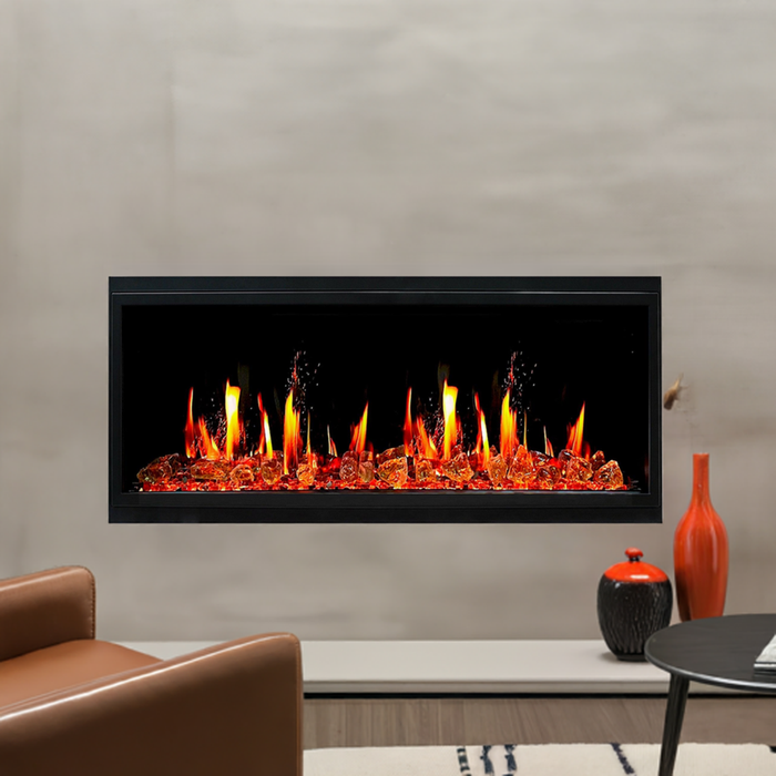 Litedeer Homes Latitude 45" Smart Electric Fireplace with Reflective Amber Glass - ZEF45XA