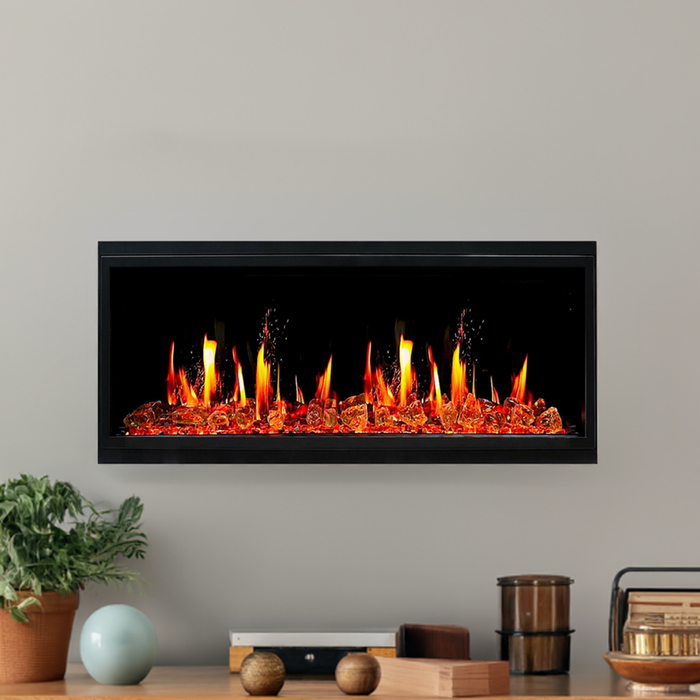 Litedeer Homes Latitude 45" Smart Electric Fireplace with Reflective Amber Glass - ZEF45XA