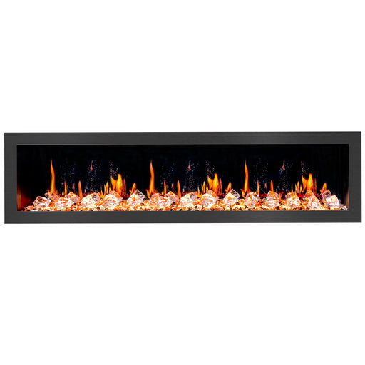 Litedeer Latitude 78-in Smart Wall Mount Electric Fireplace Wifi Enabled - ZEF78VC, Black - Litedeer Homes