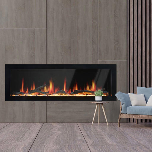 Litedeer Latitude II 48" Seamless Wall Mounted Electric Fireplace With Smart App - ZEF48X,Black - Litedeer Homes