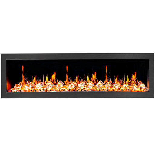 Litedeer Latitude II 68-in Smart Control Electric Fireplace Wifi Enabled - ZEF68XC, Black - Litedeer Homes